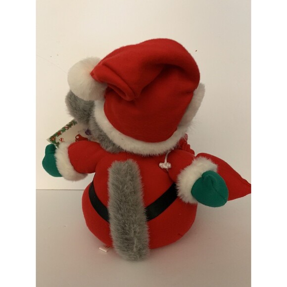 JC Penny Santa Claus Mouse Plush Christmas Stuffed Animal Hat 10” Vintage READ - Picture 7 of 15
